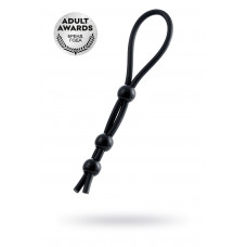 Лассо на пенис A-Toys by TOYFA Leatt с тремя бусинами, силикон, черный, 19,5 см