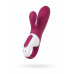 Вибратор с клиторальным стимулятором и подогревом Satisfyer Hot Bunny Connect App, бордовый, 17,5 см