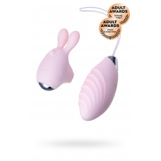 Виброяйцо и вибронасадка на палец JOS VITA, силикон, пудровые, 8,5 и 8 см