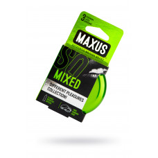 Презервативы Maxus Mixed, набор, латекс, железный кейс, 3 шт.