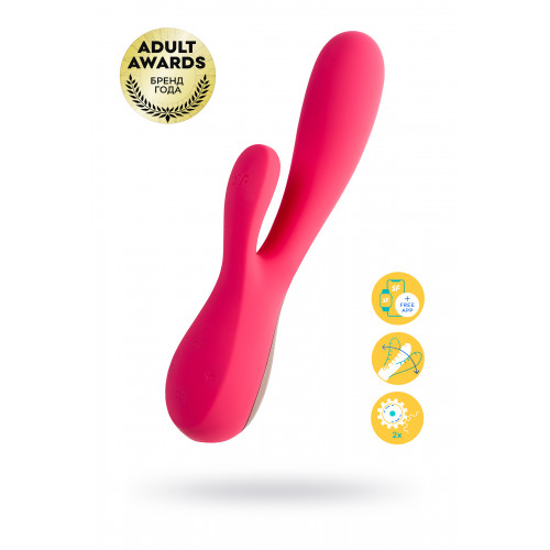 Нереалистичный вибратор Satisfyer Mono Flex, силикон, красный, 20,4 см.