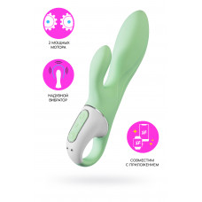 Вибратор с расширением Satisfyer Air Pump Bunny 5+ Connect App, силикон, мятный, 10 см