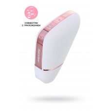 Вакуум-волновой стимулятор с вибрацией Satisfyer Love Triangle Connect App, силикон, белый, 8,8 см