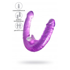 Фаллоимитатор двусторонний с вибропулей TOYFA Double Dildo with Vibro Bullet, TPR, фиолетовый, 35 см