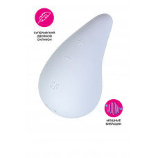 Вибромассажер Satisfyer Dew Drop, силикон, голубой, 8,1 см