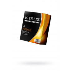 Презервативы Vitalis, premium, ribbed, ребристые, 18 см, 5,3 см, 3 шт.