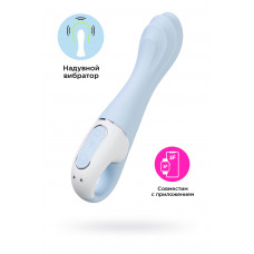 Нереалистичный вибратор Satisfyer Air Pump Vibrator 5, силикон, голубой,  см.