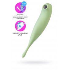 Точечный вибратор с вакуумной стимуляцией Satisfyer Twirling Pro Connect App, силикон, мятный, 20 см