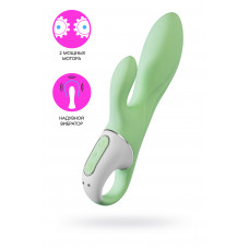 Вибратор с расширением Satisfyer Air Pump Bunny 5+, силикон, мятный, 10 см.